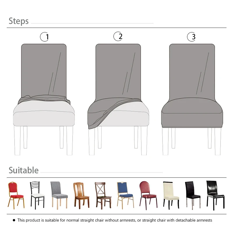 High-Quality Chair Cover Universal Size Elastic Chair Covers Slipcovers Removable Dining Seat Covers Banquet Hotel Dining Room 3