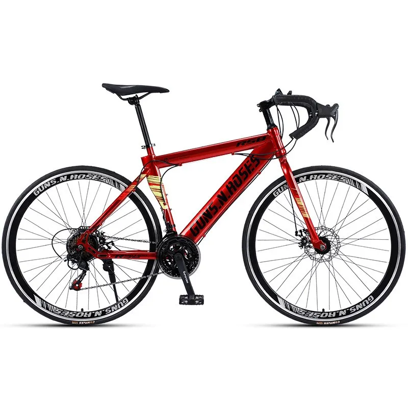 FJ Carbon Steel Lightweight And Flexible Road Bike Men's Competition Entry Variable Speed Bike Sports Car Curved Handle Bike New 5