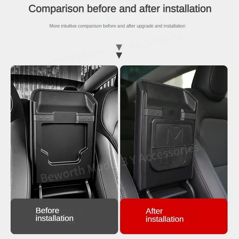 TSLDRV Vassoio Organizer Console Centrale Per Tesla Model 3 Highland 2024-2026 - Nero Opaco