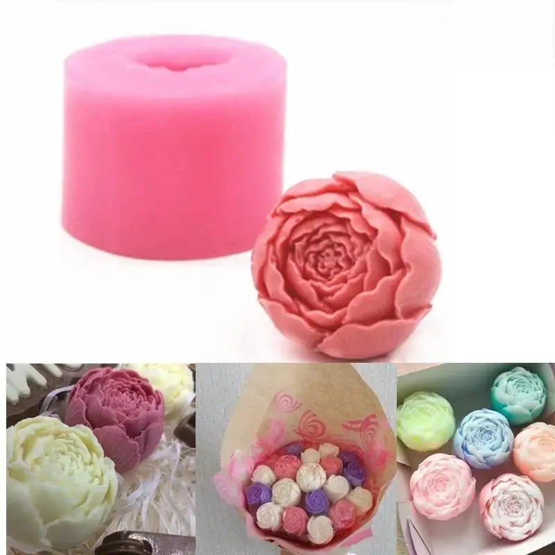 Creative Design 3D Rose Flower Silicone Soap Mold Candle DIY Cake Chocolate Candy Baking Mould Handmade Craft Pretty Flower Mold