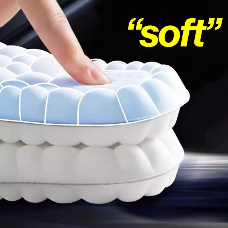 High Elasticity Latex Insoles Super Soft 4D Latex Sport Insoles Pads Anti-shock Deodorant Arch Support Insert Insole Cushion Pad for Shoe Insoles Orthopedic Insoles