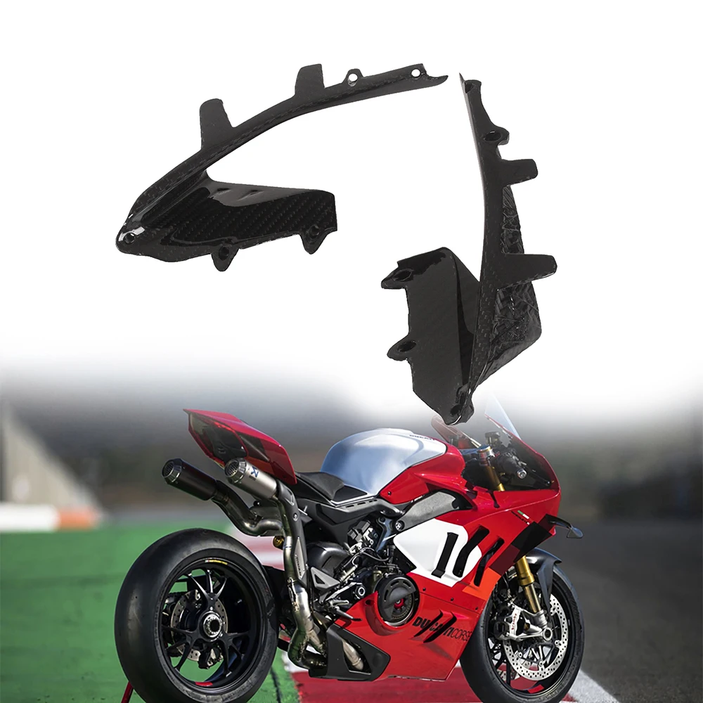 

Боковые панели из углеродного волокна для мотоцикла, защитная крышка, глянцевые черные аксессуары для Ducati Panigale V4 2023