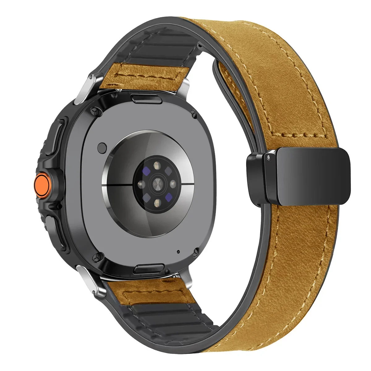 Magnetic Buckle Leather Silicone Watch Band Bracelet