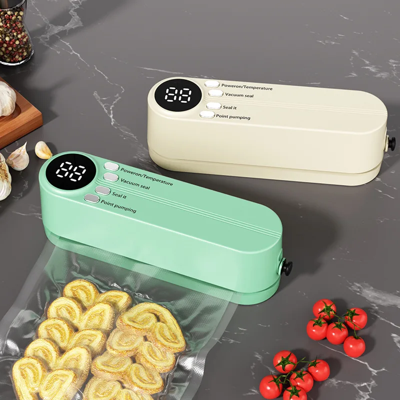 Household Portable Rechargeable Vacuum Sealing Machine Mini Wireless Kitchen Food Bag Plastic Packaging Fresh Kitchen Artifact vacuum sealer machine