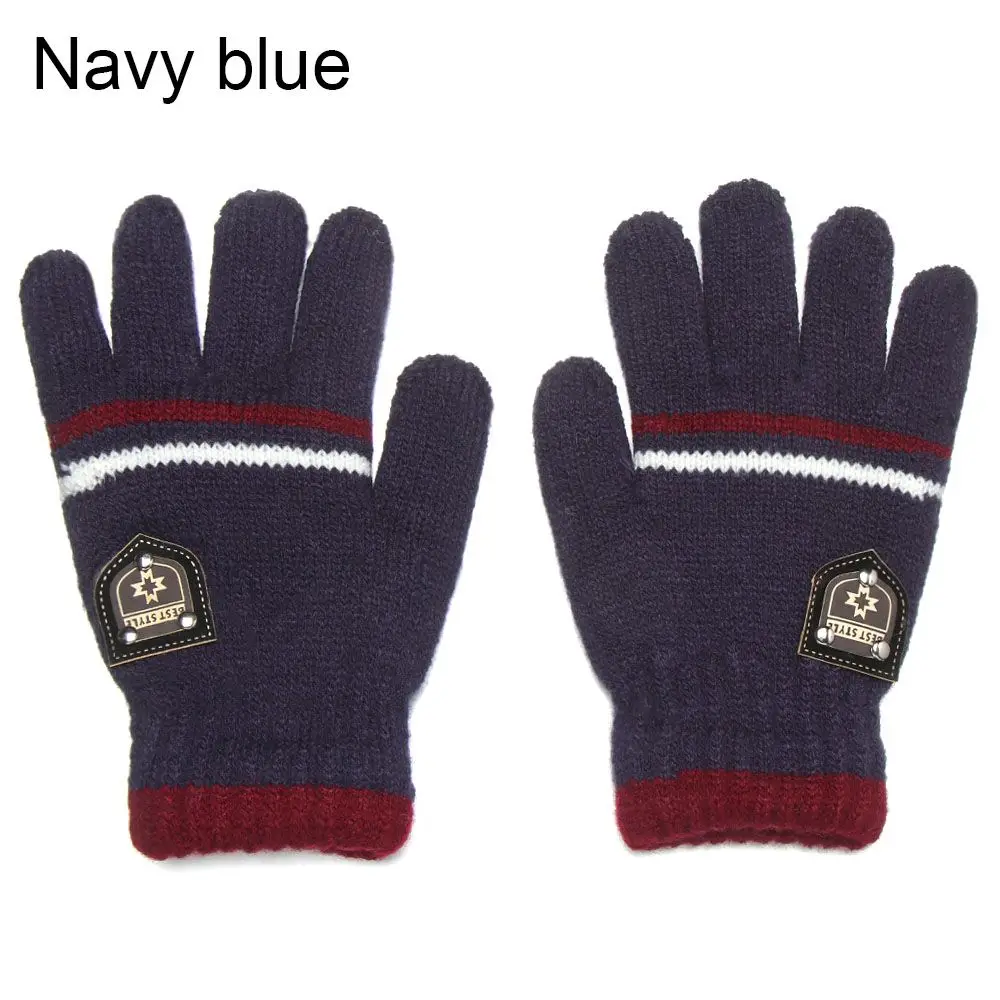 Children's Winter Knit Gloves – Soft, Full-Finger Mittens for Ages 6-12, Thick and Cozy for Cold Weather