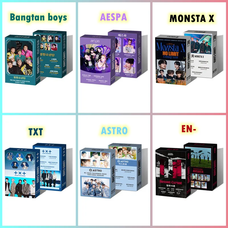 30 шт./корпоп бродячие дети Bangtan мальчики открытка ENHYPEN TXT ASTRO получил 7 MONSTA X AESPA LomoCard