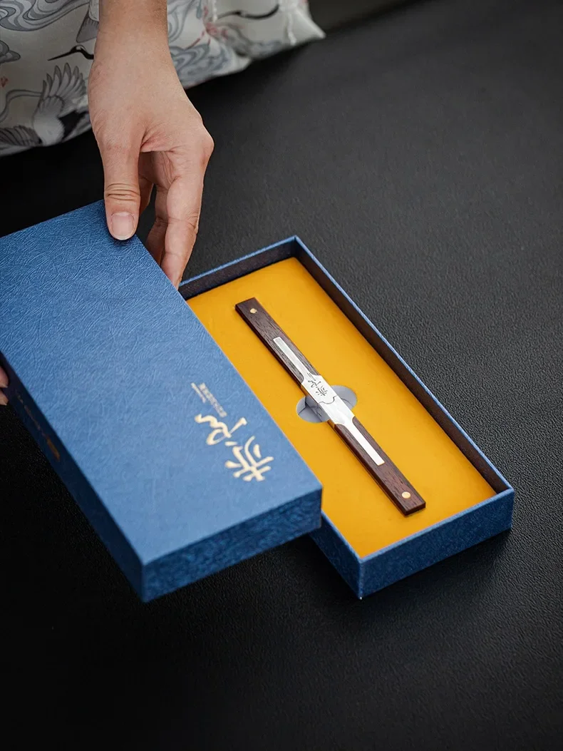 Tea Knife Handmade Tea Needle Sword Pu'er Knife Damascus Awl Stainless Steel Utensils Special