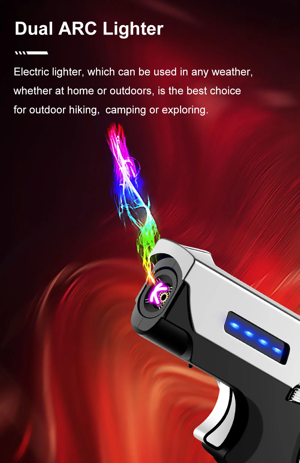 Briquet rechargeable USB gaz électriques coupe vent Unique pour hommess