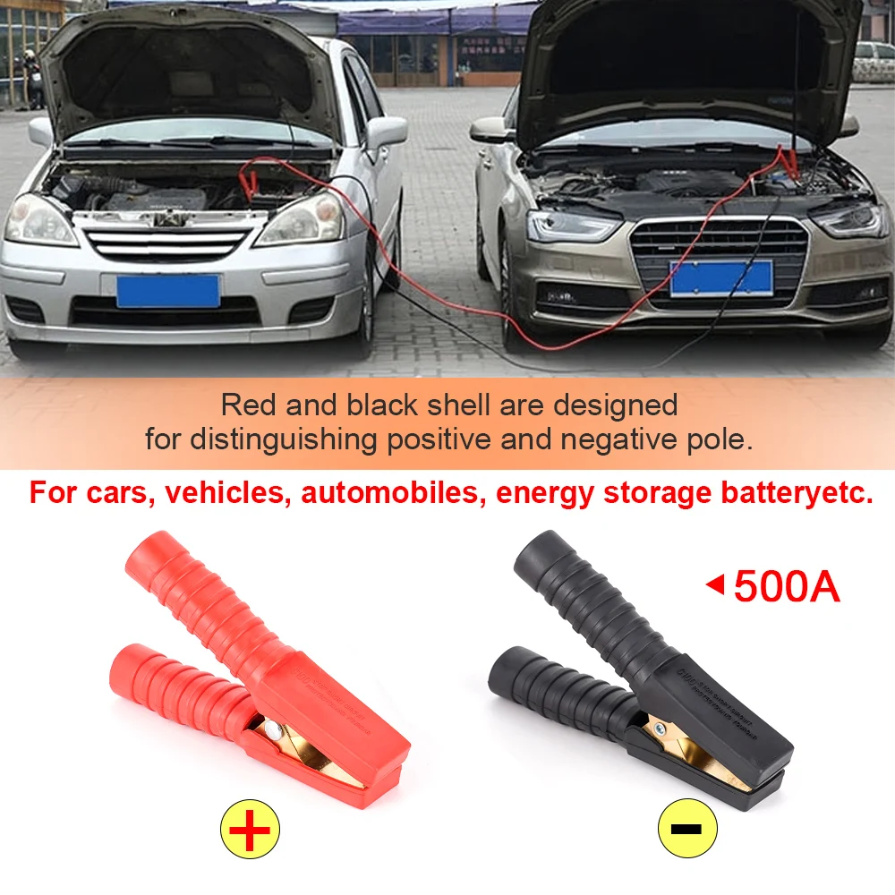 Alligator Clips 2Pcs 500-1000A Heavy Duty Copper Electrical Battery Crocodile Clamp Connector For Jumper Cables alligator clips,test clip,electrical clamp