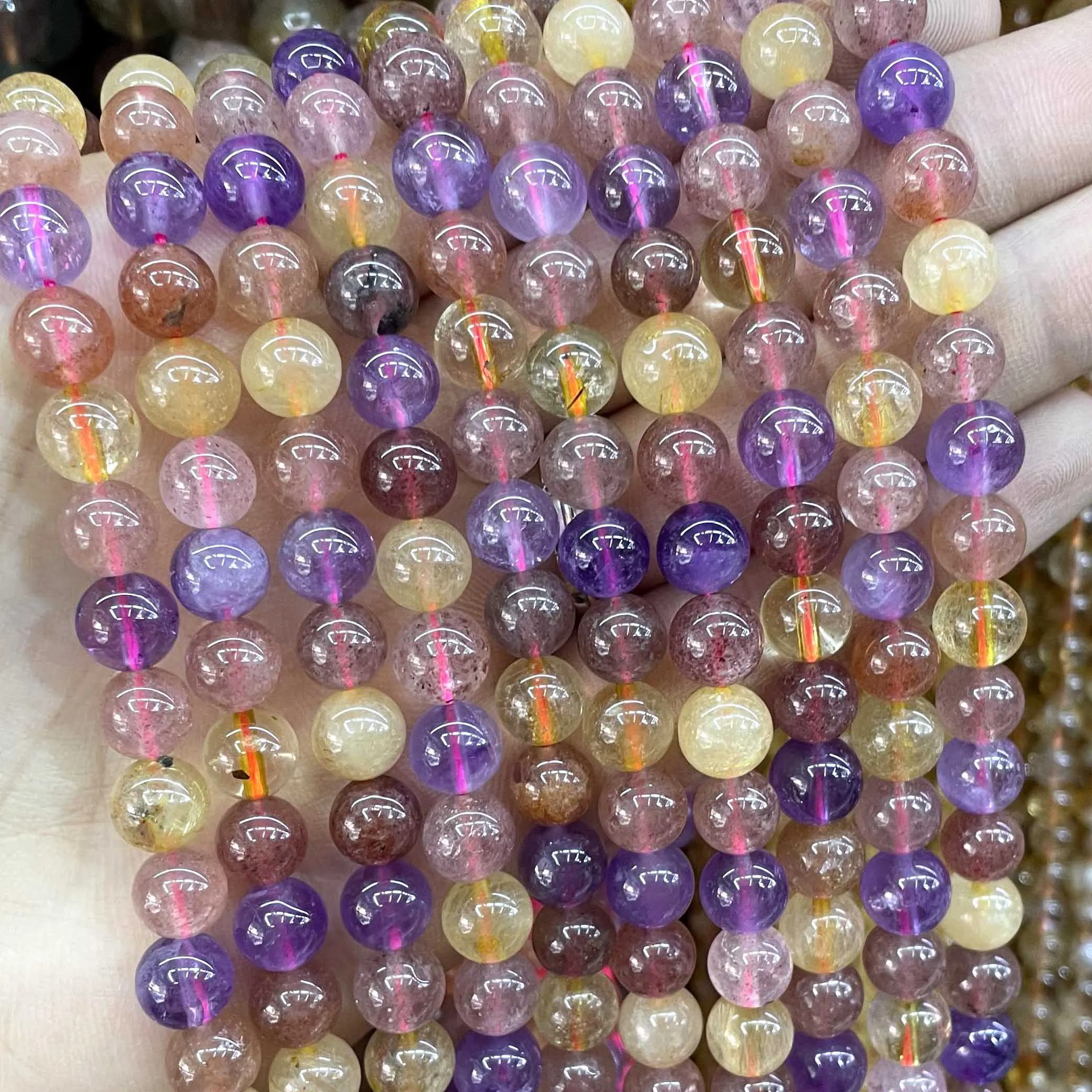 

4 6 8 10 12MM Natural Stone Colorful Quartz Crystal Round Loose Beads For Jewelry Making DIY Bracelet Earrings Accessories