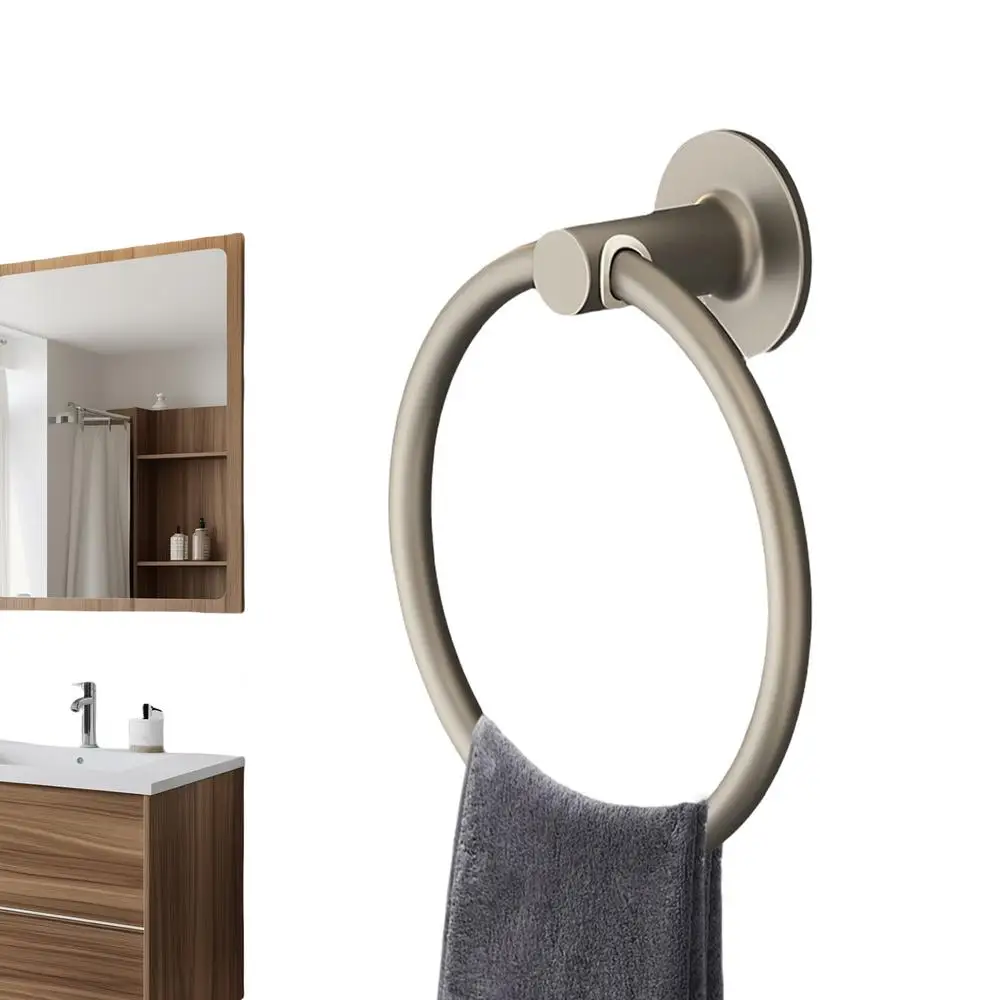 Description Picture 2 of itemBathroom Towel Holder Space Aluminum Wall Mount No Punching Easy Installation Round Towel Ring For Bathroom Kitchen