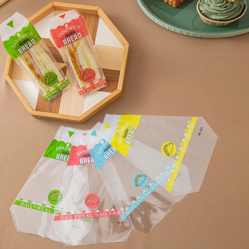 100 Pieces Transparent Anti-Fog Disposable Triangle Sandwich Bags 17.5x23.5cm for Sandw... - SKU TSB01204 - UGI Packaging