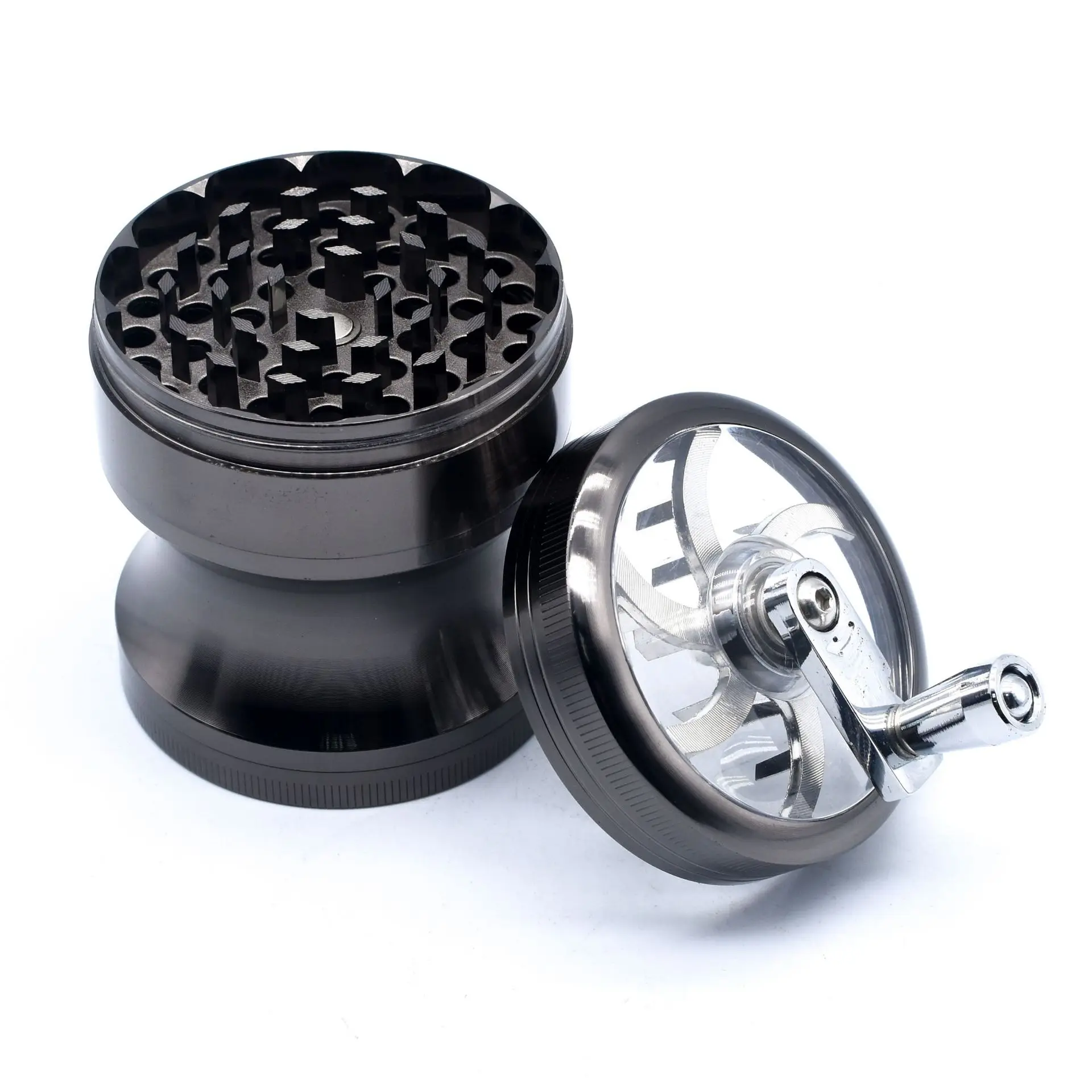 Herbal Crusher 63mm Herbal Crusher Tobacco Grinder Smoke Manual Kitchen Herb Metal 4 Layer Grinders Spice Mill Cigarette Accessories