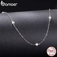 BAMOER – collier superposé Moissanite en argent Sterling 925, chaîne à maillons réglable plaquée or pour femmes, collier de Station 4