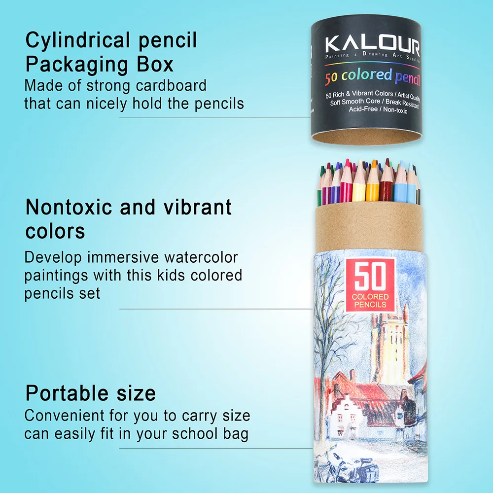 50 Pcs Color Pencil Set Professional Art Hand-Painted Graffiti Oily Color Pencils School Painting Art Supplies 4