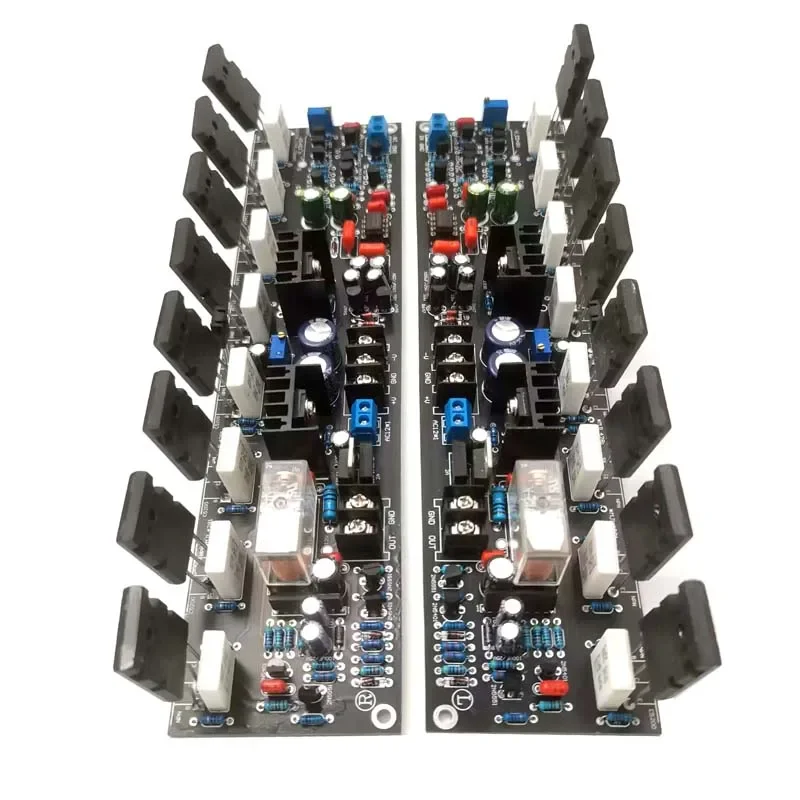 2Pcs E405 400W + 400W 도시바 2SA1943 2SC5200 고출력 HIFI 조정 가능한 클래스 A 증폭기 보드(보호 회로 포함)