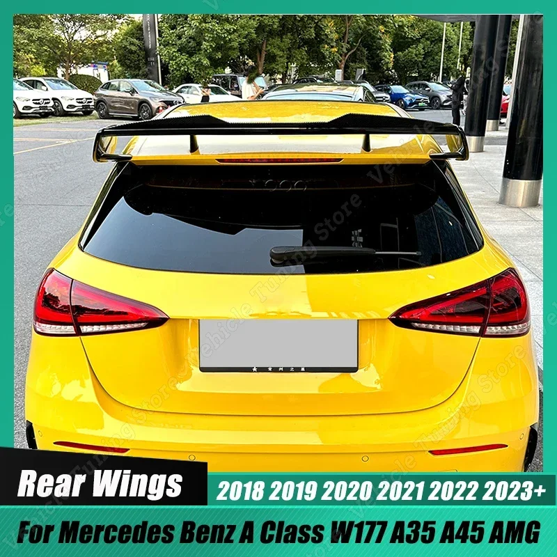 

Rear Roof Spoiler Wings Splitter Lip Gloss Black ABS Body Kit Accessories For Mercedes Benz A Class W177 A35 A45 AMG 2018-2023+