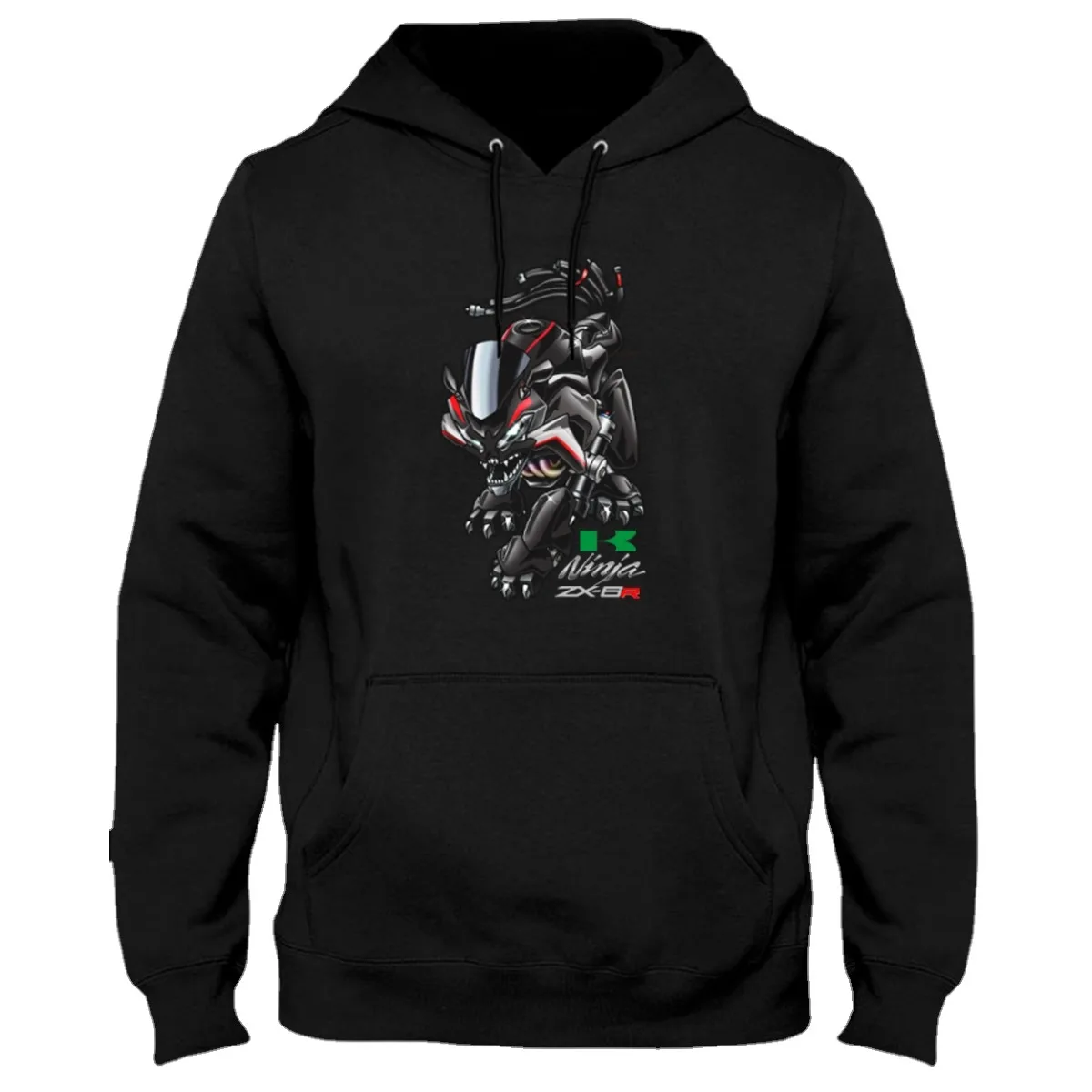 

Classic Japanese Motorcycle Ninja ZX-6R Wolf Inspiration Pullover Hoodie 100% Cotton Casual Mens Sweatshirts Fashion Streetwear