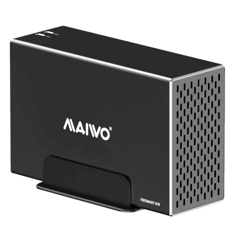 MAIWO PC용 듀얼 디스크 어레이 박스, 디스크 어레이 박스, 3.5 인치 메모리 박스, 디스크 판독 카트리지 메모리 박스, 미국 플러그, K35272U3S