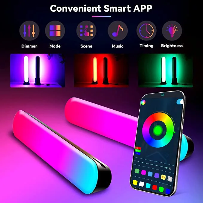 Фото Светодиодная лента Xiaomi с подключением к USB, RGB лампа с Wi-Fi, музыкальный ритм Tuya, окружающий свет для ТВ, для игровой комнаты, рядом с столешницей, Декор №3