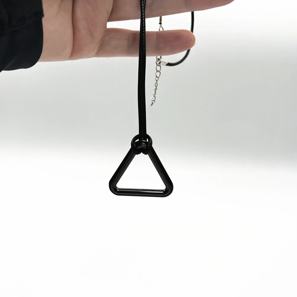 Anime Chainsaw Man Demon Cosplay Unisex Necklace Metal Triangle Pendant Chains Choker Leather Chain Accessories Charm Gift
