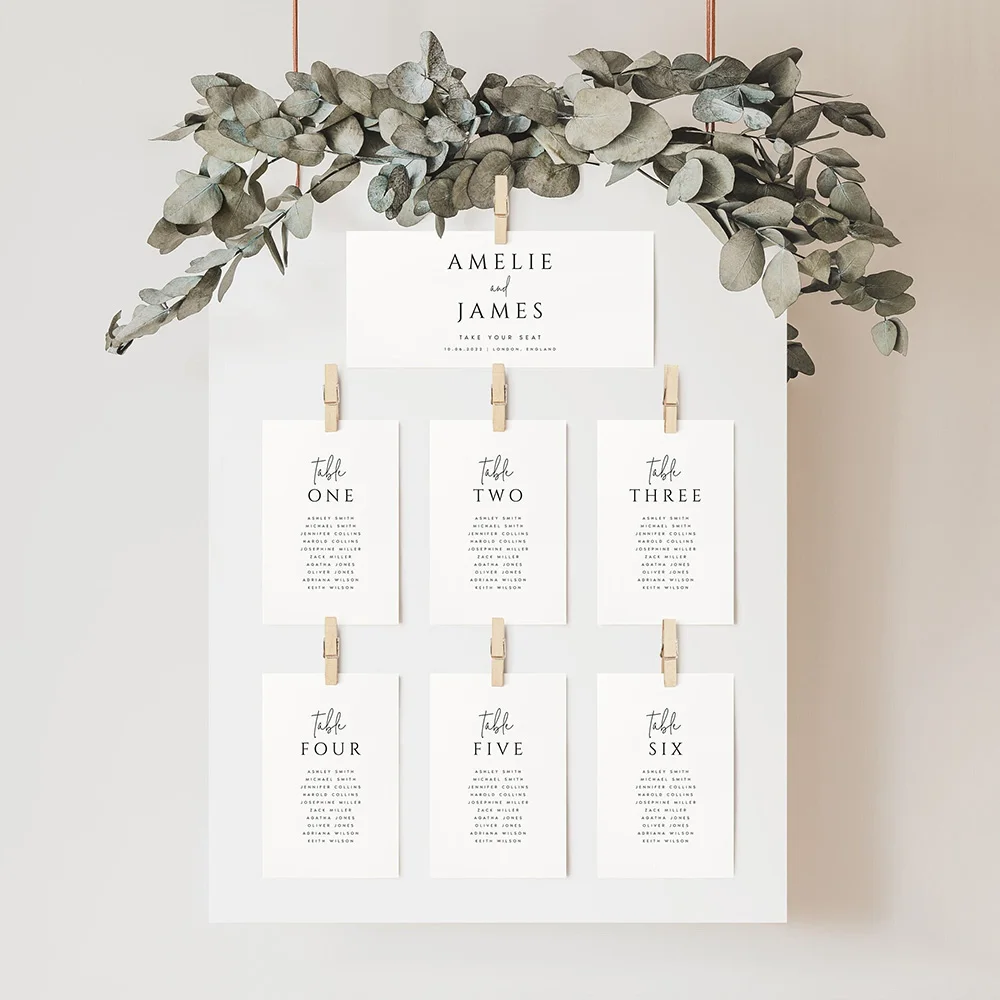 맞춤형 좌석 차트 카드 웨딩 테이블 번호 및 좌석 플랜, 모던 장식, 행잉 좌석 차트, 결혼 용품-Freehip.co.kr