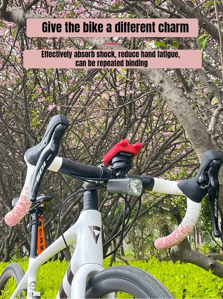 EVA/PU Road Bike Handlebar Tape Sakura Bicycle Anti-Skid Shock Absorber Bar Wrap