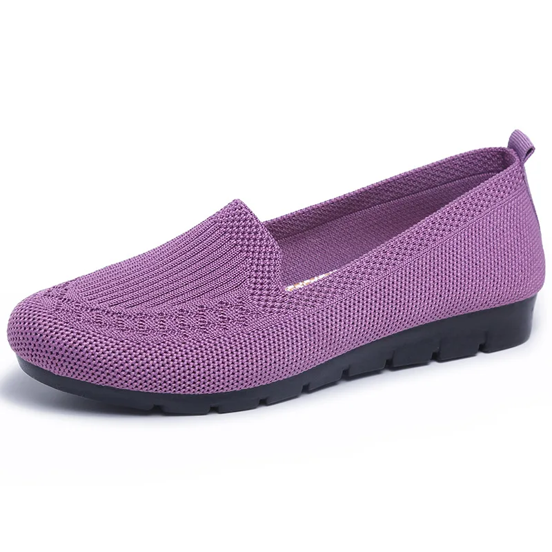 Mesh Breathable Women Sneakers Slip on Flat Casual Ladies Loafers Socks Shoes