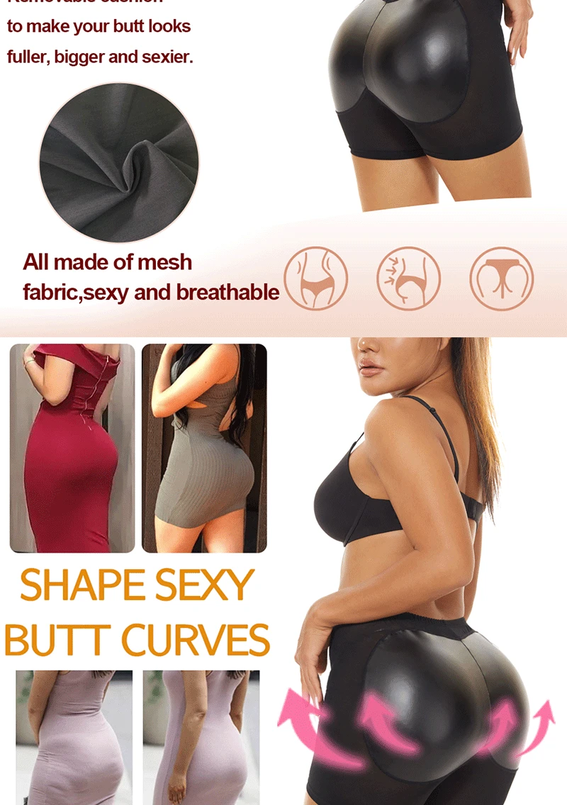 Velssut Women Hip Enhancer Control Panties Seamless Butt Lifter Push Up Big Fake Ass Body Shaper Mesh Body Shapewear spanx thong