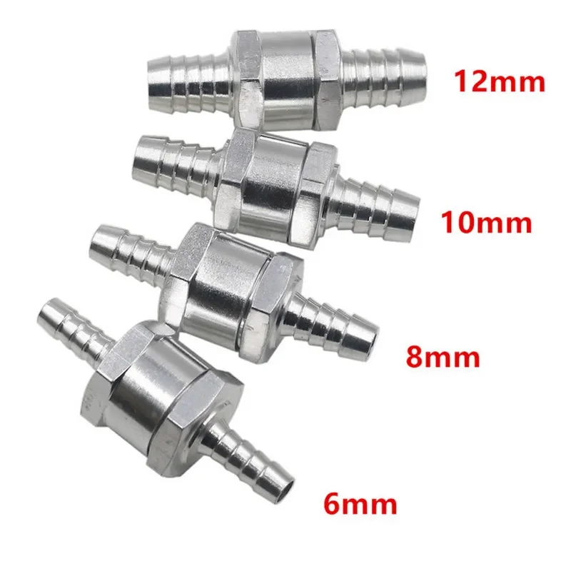 1pc Car Fuel One-way Check Valve 6/8/10/12mm Aluminium Gasoline Diesel Fuel Pump One-Way Check Valve Non-Return for Car Boat