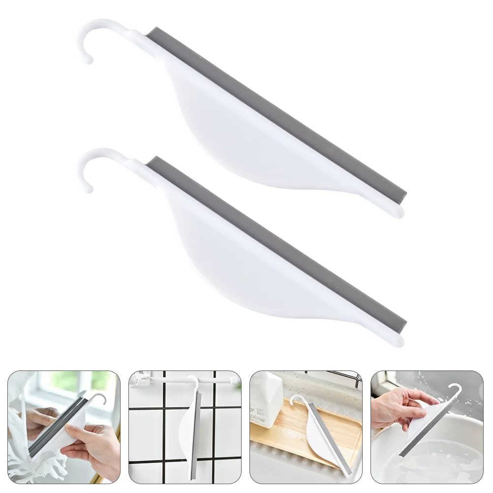 2 Pcs Wiper Bathroom Wiper Glass Squeegee Shower Door Cleaning Silica Gel Plastic Mirror Screen Tool 6