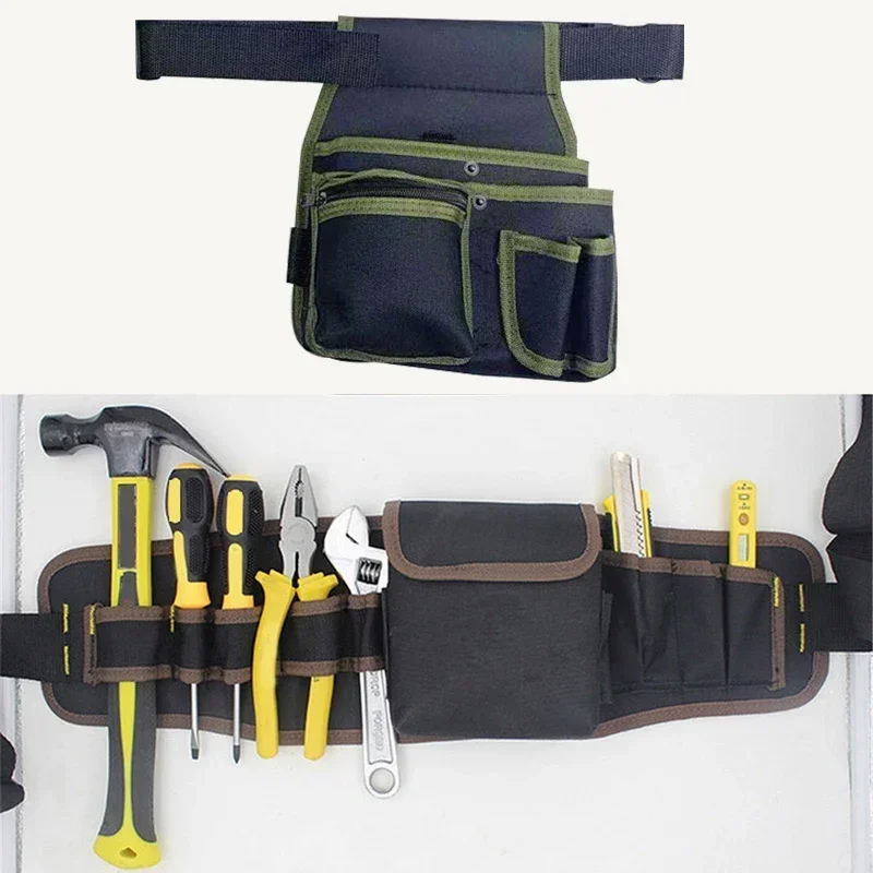 Tool Bag Multifunctional Tool Storage Pouch Belt Electrician Toolkit Drill Waist Bag Wrench Screwdriver Hardware Organizer