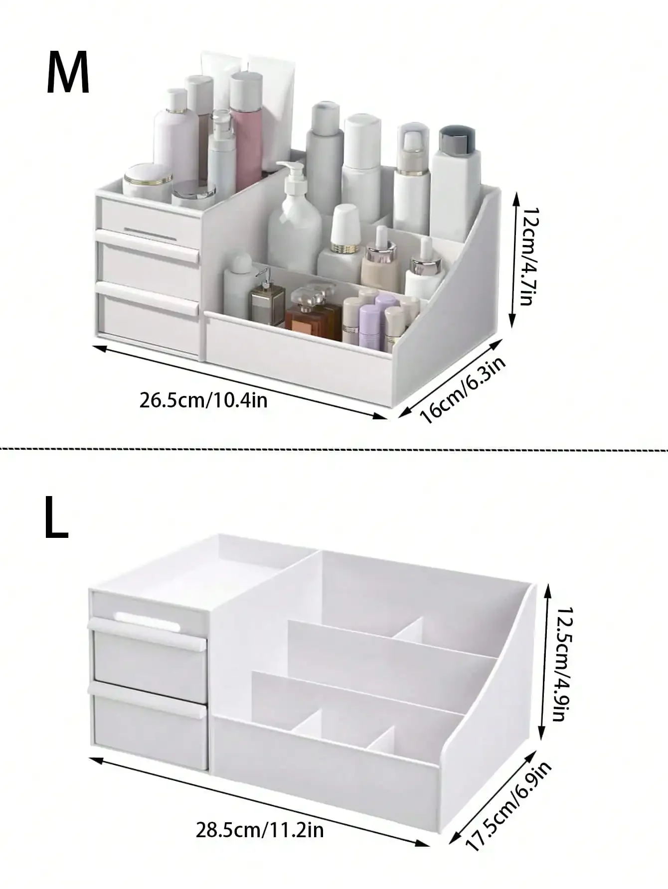 Drawer Organizer: Ideal for files, stationery, makeup, jewelry. Use on desk, in bathroom or vanity. Great Valentine's Day gift. 2