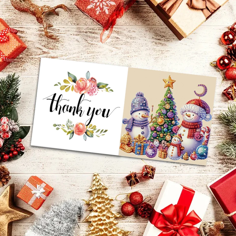 10Pcs Christmas Gnome Diamond Greeting Card Kit