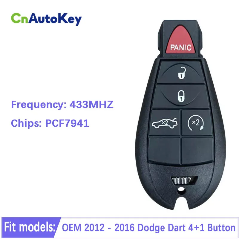 

CN087039 OEM For Dodge Dart 2012-2016 FCC M3N32297100 5 Button Fobik Key 433MHZ 56046771AA PCF7941/ID46