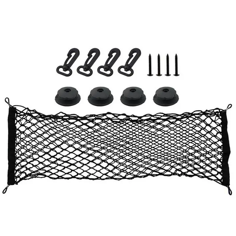 

Universal Car Trunk Net Adjustable Elastic Rear Cargo Net With Hooks Heavy Duty Adjustable Car Interior Accessories