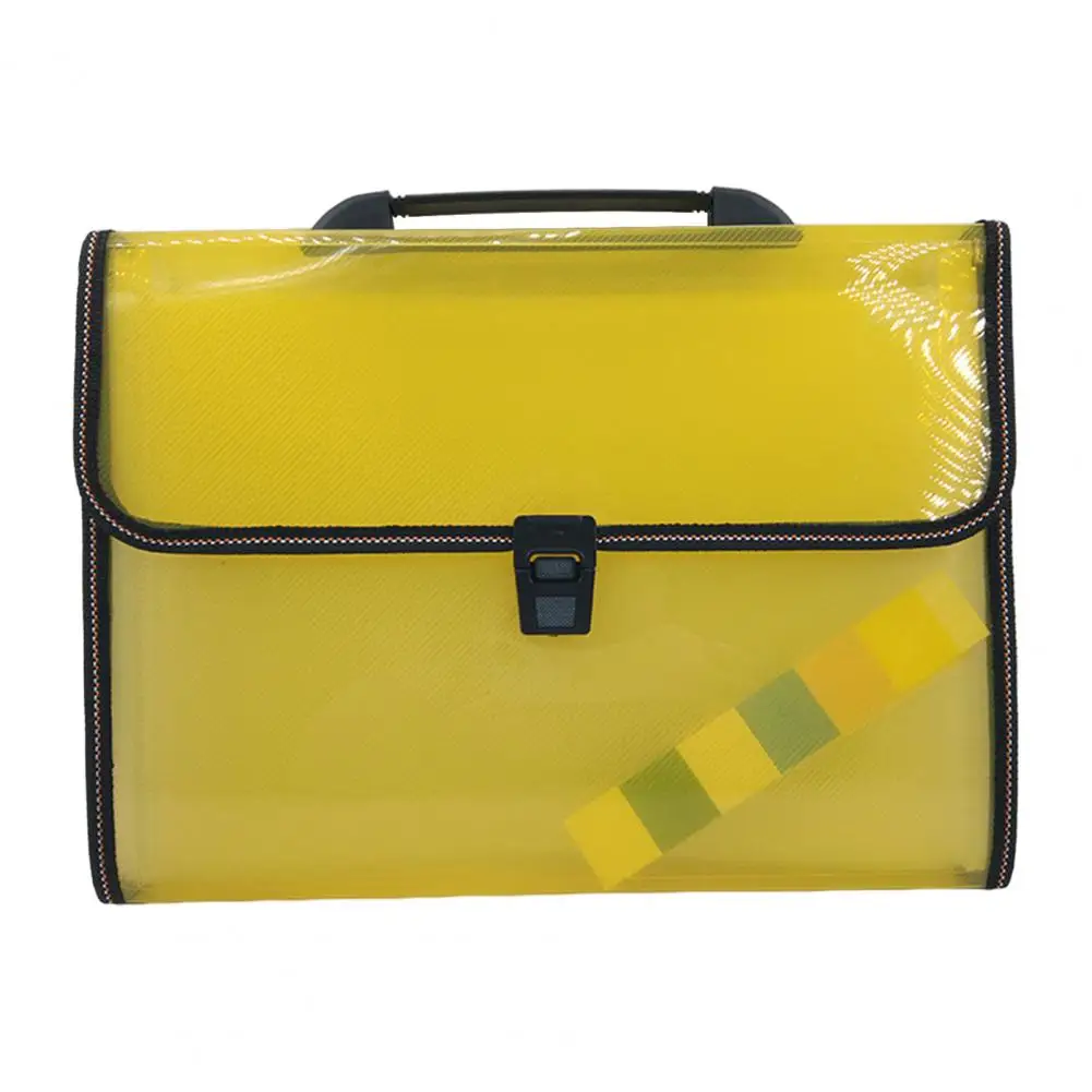 A4 File Folder Multi-layers 13 Pockets Buckle Handle Paper Document File Organizer Bag School