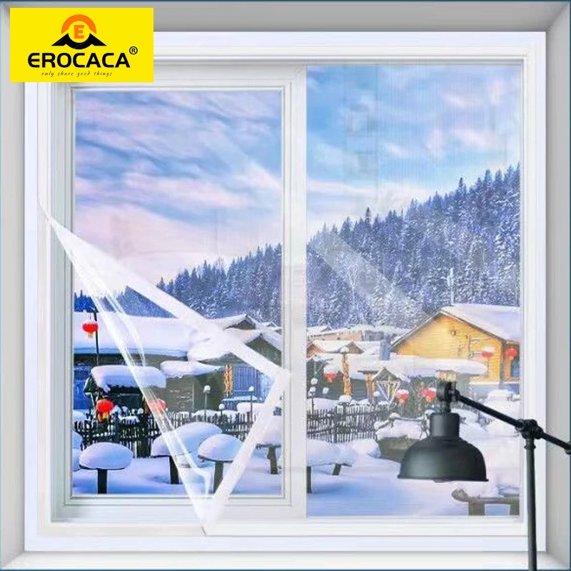 EROCACA-Film d'isolation thermique pour fenêtre, film de protection  auto-adhésif, film de verre souple transparent, film chaud en hiver -  AliExpress