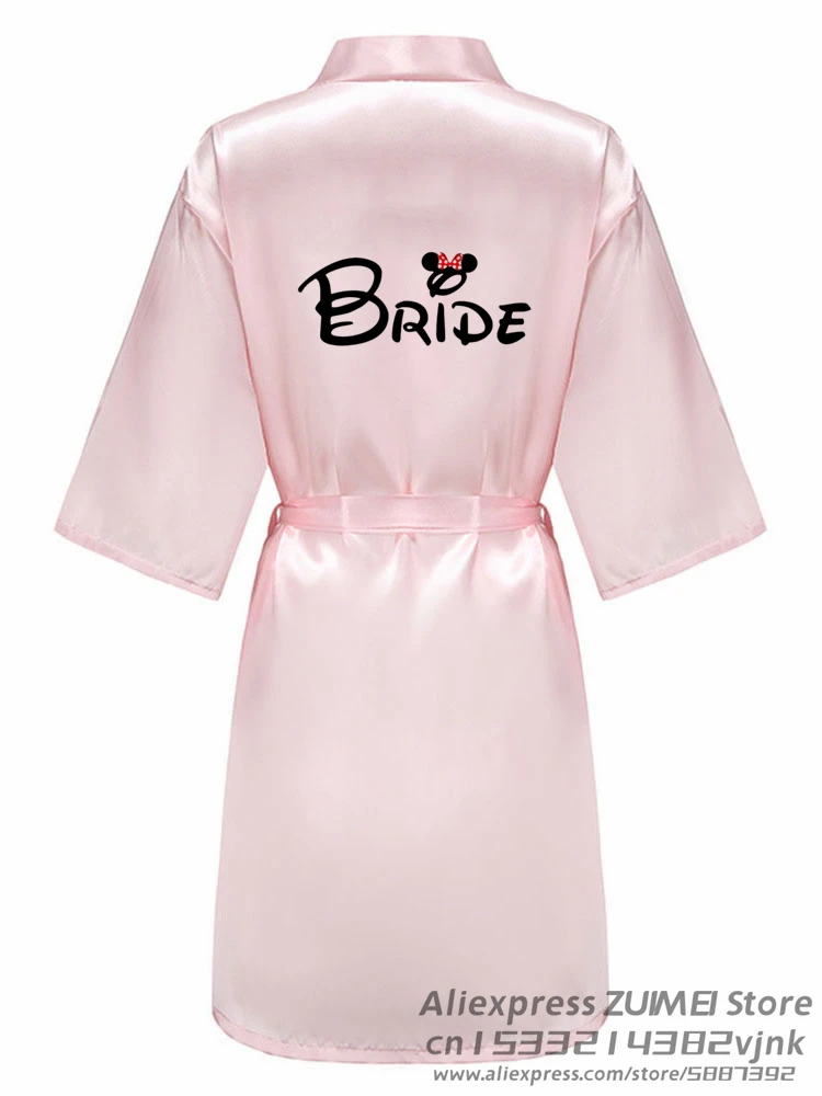 Wedding Party Team Bride Funny Women Wedding Dressing Gown Bathobe Bridal Party black letters Robes Bridesmaid Robes gift bride robes