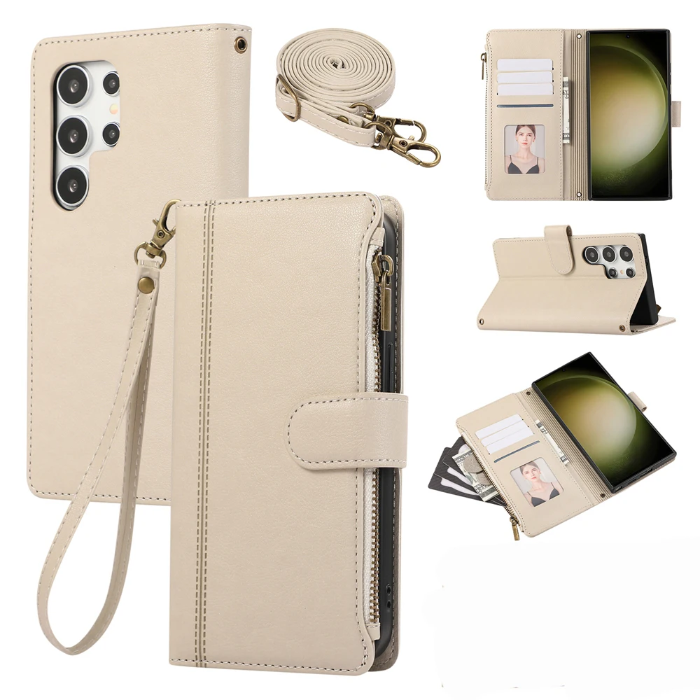 Stylish Crossbody Leather Wallet Phone Case