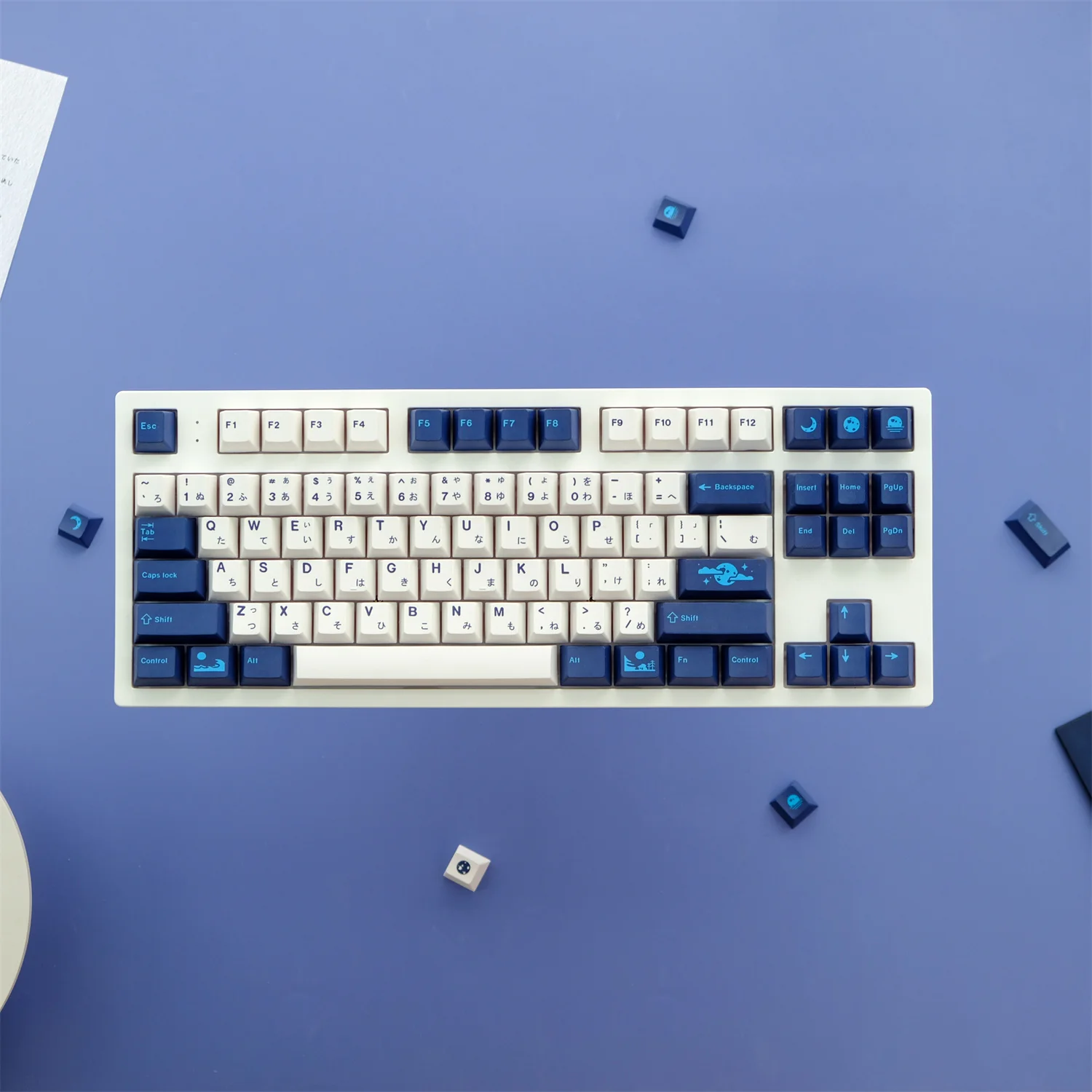 Chaves Conjunto Gmk Azul Lua Keycaps Pbt Tintura Sublimação Chave Tampões Cherry Perfil Keycap para Keychron q1 q2 k2 Anne Gh60 Gk64 Poker 129