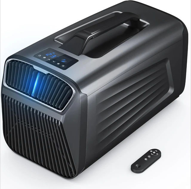 Climatiseur portable BTU pour le refroidissement/chauffage - pour tente, camping, camping-car, maison et voiture - Couvre jusqu'à 150 pieds carrés Ft. Télécommande 1