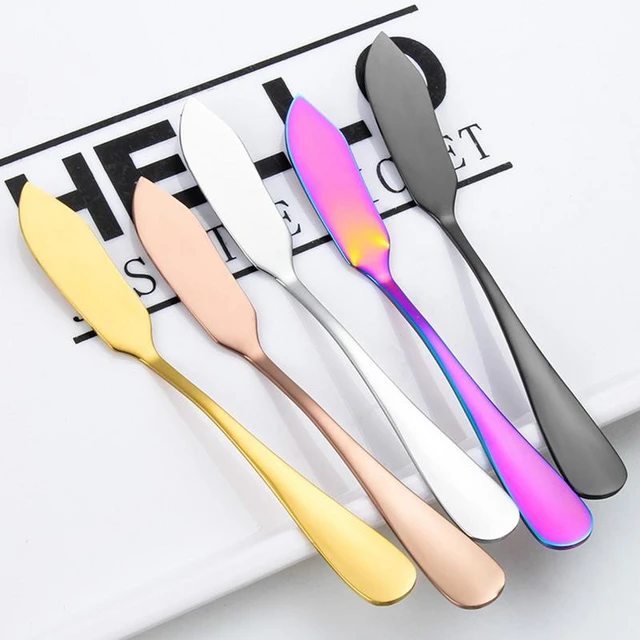  Housoutil 2pcs Stainless Steel Spatula Butter Scraper Butter  Spread Butter Tool Jam Spreader Metal Spatula Butter Utensil Butter Knives  Butter Cutter Cheese Bread Multifunction : Home & Kitchen