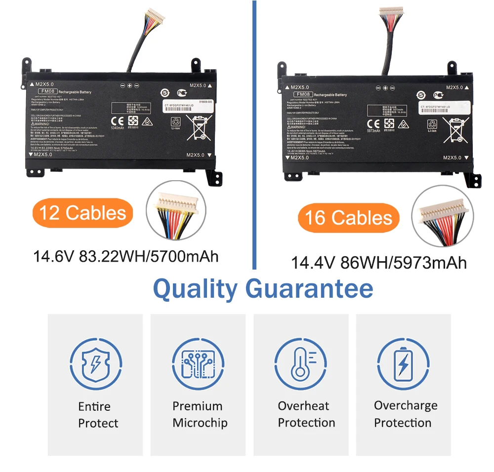 Etesbay Fm08 Bateria do Portátil para hp Omen 17-an013tx 17-an014tx 17-an014ng Série Hstnn-lb8b Hstnn-lb8a 922752421 8922753-421 - Imagem 3