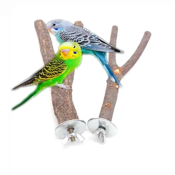 Natural Wood Pet Parrot Raw Wood Fork Tree Branch Stand Rack
