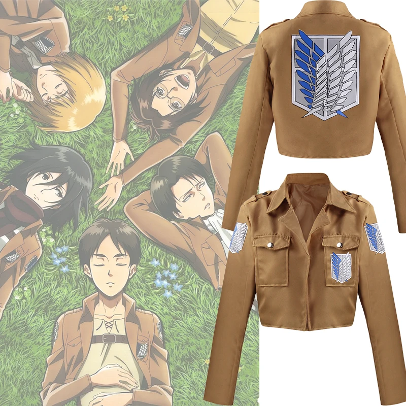 

Survey Corps Cosplay Costume Anime Attack on Titan Cosplay Jacket Eren Jaeger Coat Shingeki No Kyojin Halloween Costumes for Men