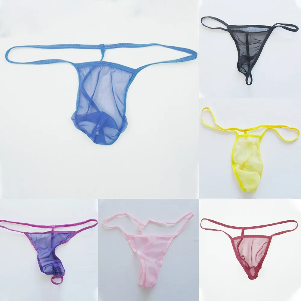 

Men's Thongs Sexy Panties Ultra-Thin Mesh Briefs See-through Underwear Lingerie Exotic G-String Breathable Underpant Lingeries