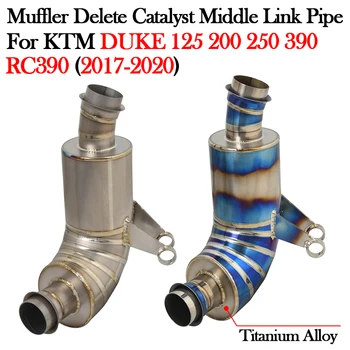 For KTM DUKE 390 250 200 125 RC390 DUKE390 2017 - 2020 Motorcycle Exhaust Middle Link Pipe Escape Moto Muffler Mid With Catalyst