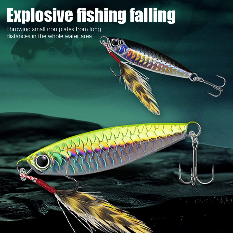 

1PCS Metal Cast Jig Hooks Shore Casting Jigging Fish Sea Bass Fishing Lure Artificial Bait Tackle