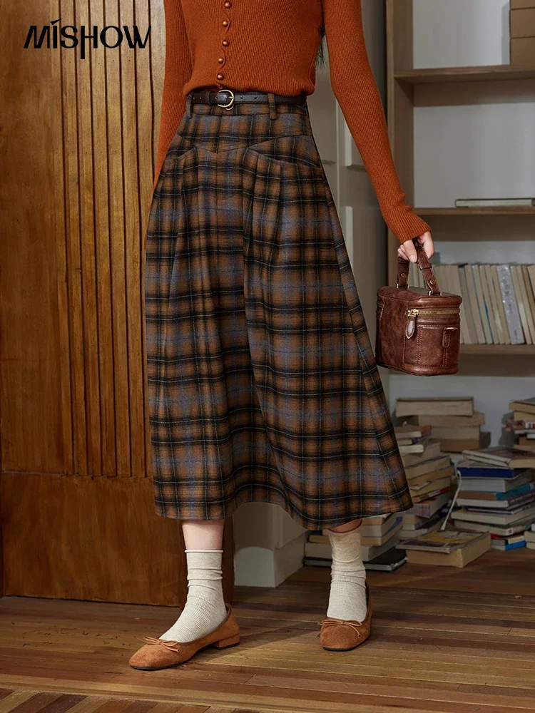 Tシャツ・カットソー placestudio Classic Suede Plaid Pleated Midi Skirt Brown 24F MUSINSA | PLACE STUDIO Classic Suede Plaid Pleated Midi